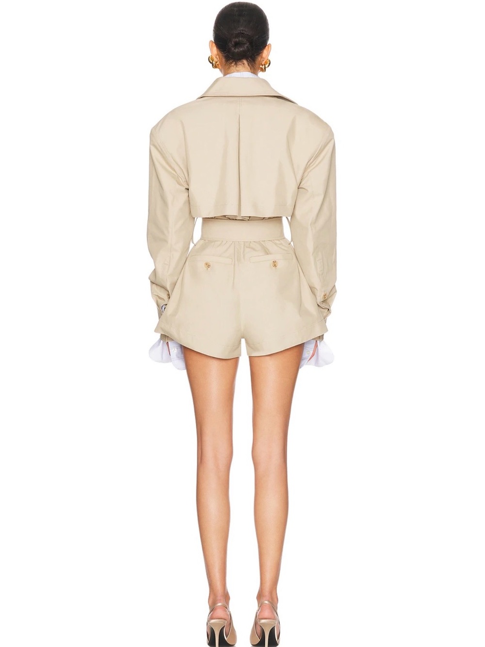 Helsa—Khaki Trench Coat Jumpsuit/Romper, Sz S, MINT - Picture 3 of 16